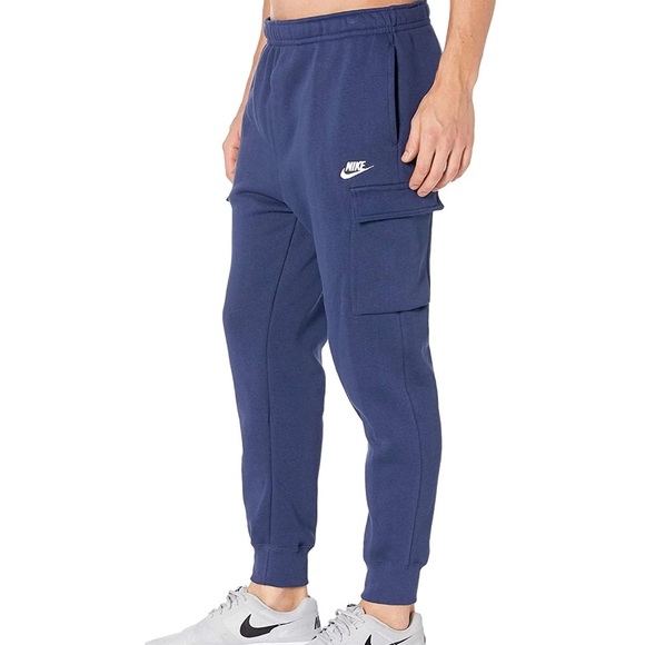 Nike Other - Nike Sportswear Club Men’s Navy Cargo Fleece Joggers with Side Pockets